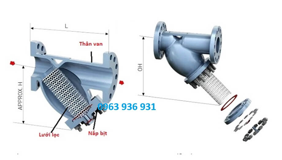 y lọc mặt bích inox 2