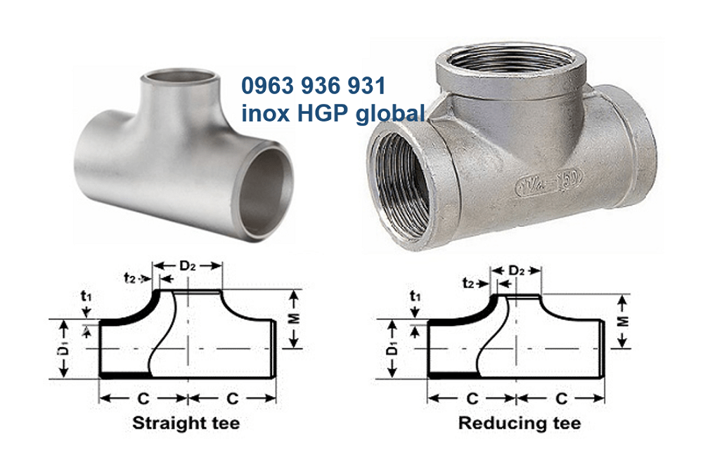 tê hàn inox 316 DN150 4