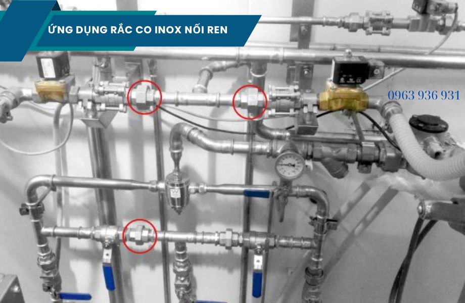 Ứng dụng thực tiễn rắc co inox nối ren