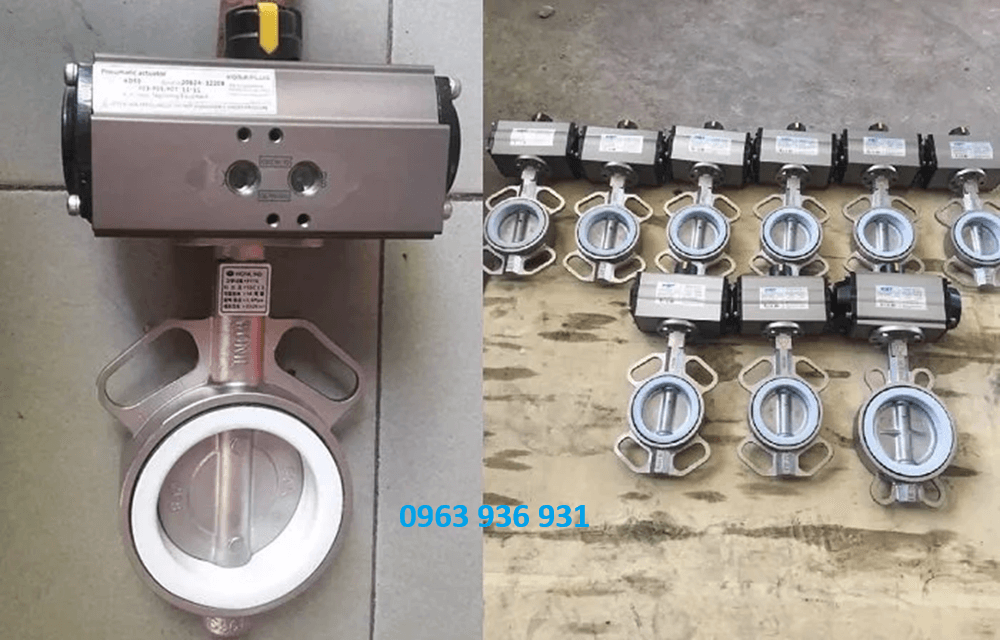 van bướm inox điều khiển khí nén 3